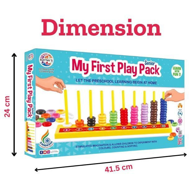 Bkdt Marketing Educational & Learning My First Play Pack Senior For Kids 2 In 1. Learn Counting And Colours With Fun - Improve Mathematical Skills - Festival Gifts,Diwali Gift