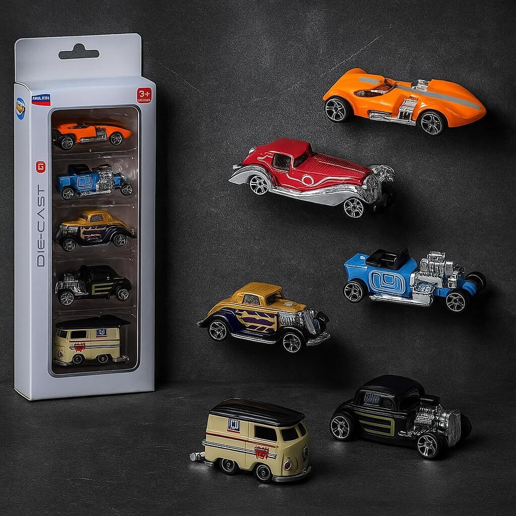 Royals Hub Model Alloy Vehicle Model Vintage Metal Cars 6 Pcs Vehicles, Car Play Set For Toddlers,Boys Die-Cast Car Set, Birthday Decorations Gift Movie Vehicle Racing For Kids
