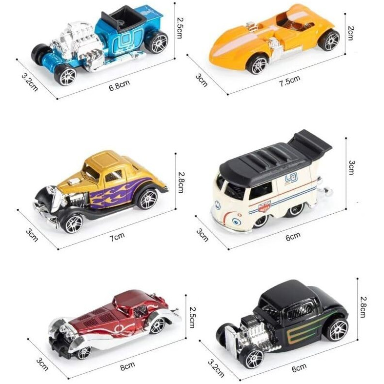 Royals Hub Model Alloy Vehicle Model Vintage Metal Cars 6 Pcs Vehicles, Car Play Set For Toddlers,Boys Die-Cast Car Set, Birthday Decorations Gift Movie Vehicle Racing For Kids