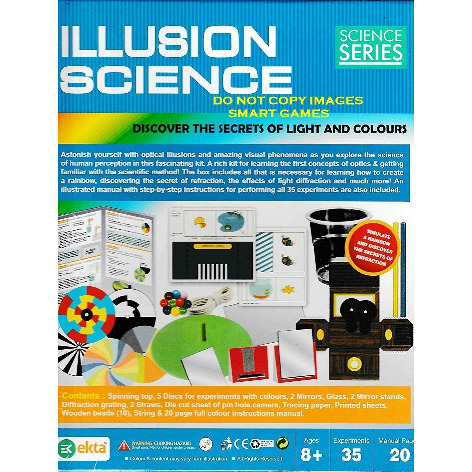 Bkdt Marketing Educational Related Illusion Science Kit Discover The Secrets Of Light And Colours- Multi Color- 8+ Years, Birthday Gift For Boys & Girls - 35 Experiments- Festival Gifts,Diwali Gift