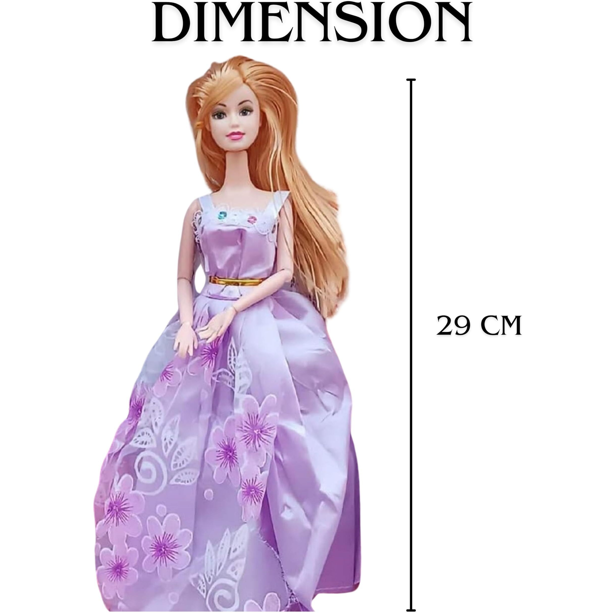 Bkdt Marketing Beautiful Doll Toy For Girls Moveable Arms, Legs, Hands & Elbow With Dresses & Fashion Accessories- Festival Gifts,Diwali Gift