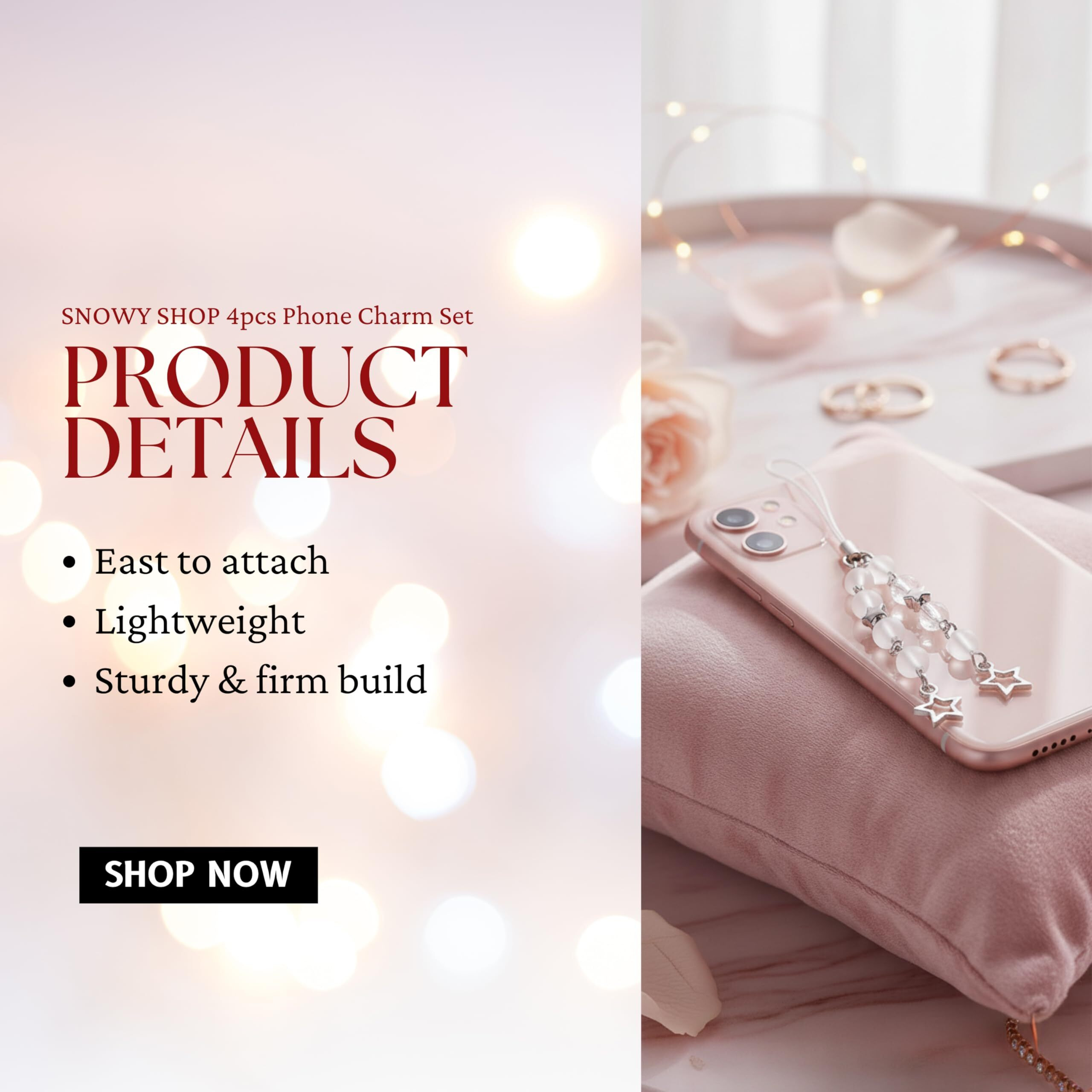 Snowy Shop 4Pcs Aesthetic Silver Bow Phone Charm  Cute Pearl Beaded Mobile Chain Accessory | Stylish Kawaii Phone Strap For Girls, Women & Teens | Trendy Y2K Diwali Gift