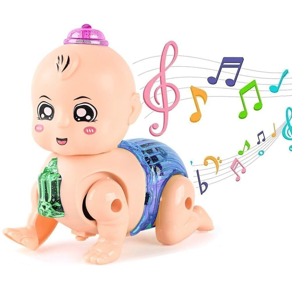 Amitasha Electric Crawling Baby Musical Light Infant Toys Tummy Time Toddler Toy For Kids Gifts For Annaprasan Gifts Birthday Gift, Diwali Gift, Khilona Baby Girls And Boys