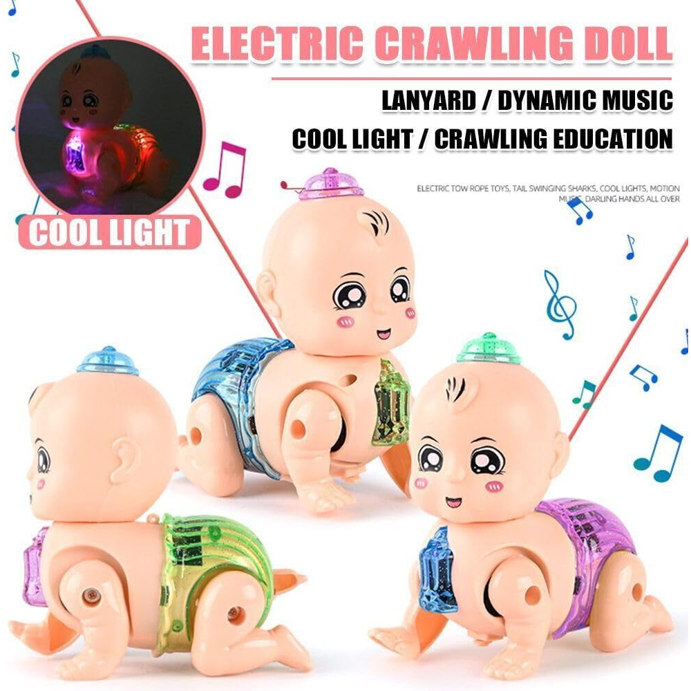 Amitasha Electric Crawling Baby Musical Light Infant Toys Tummy Time Toddler Toy For Kids Gifts For Annaprasan Gifts Birthday Gift, Diwali Gift, Khilona Baby Girls And Boys