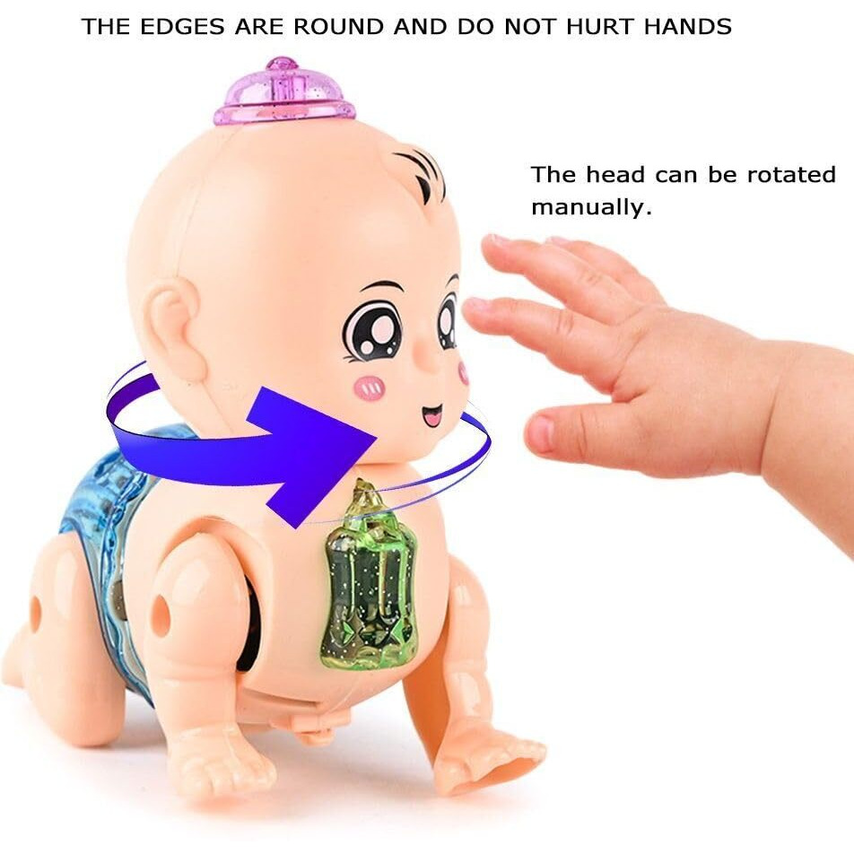 Amitasha Electric Crawling Baby Musical Light Infant Toys Tummy Time Toddler Toy For Kids Gifts For Annaprasan Gifts Birthday Gift, Diwali Gift, Khilona Baby Girls And Boys