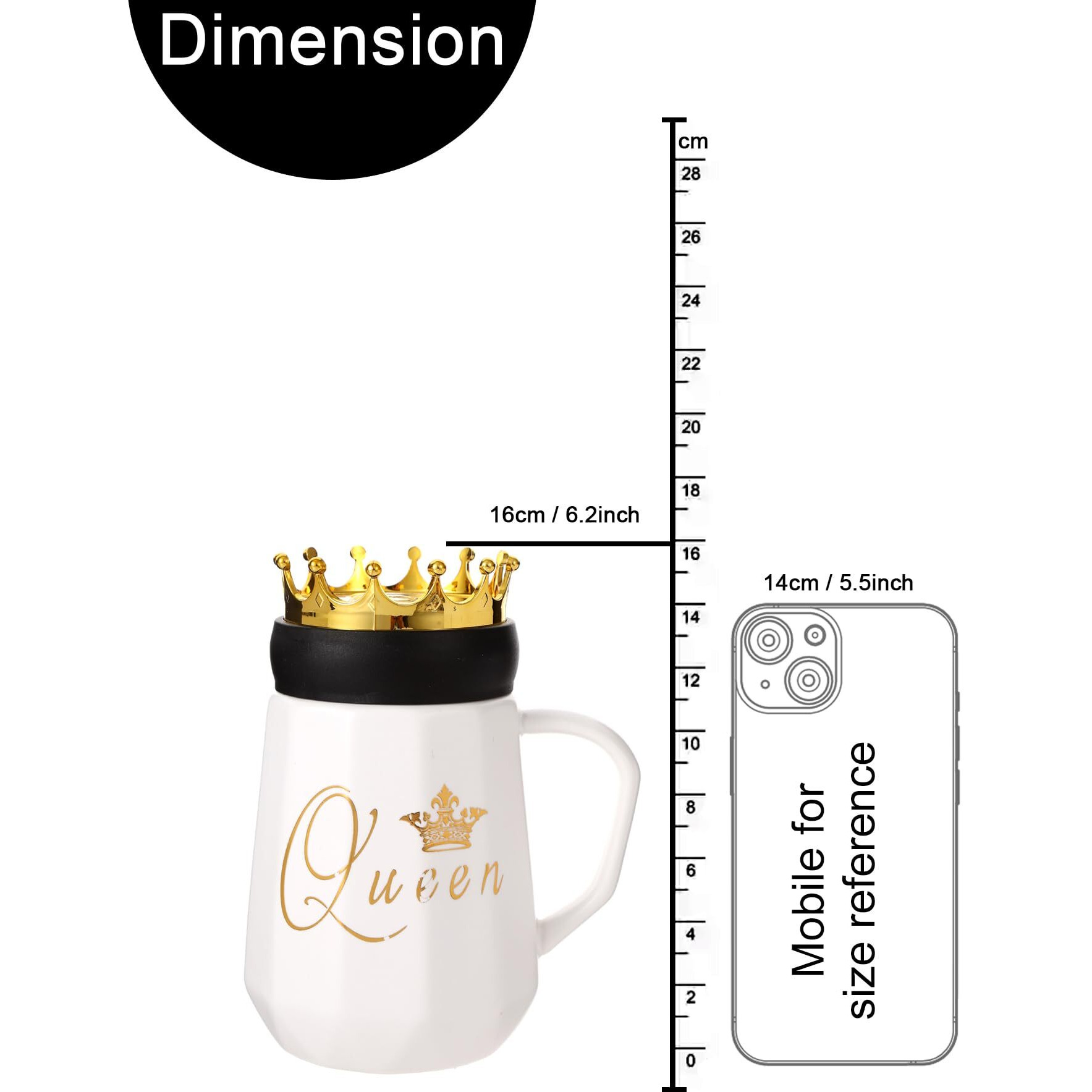 Tied Ribbons Ceramic Queen Coffee Mug (Black, 400 Ml) Birthday Anniversary Wedding Engagement Bridal Shower Newlyweds Married Gifts For Wife Girlfriend Mom Mother Diwali Gifts For Family And Friends