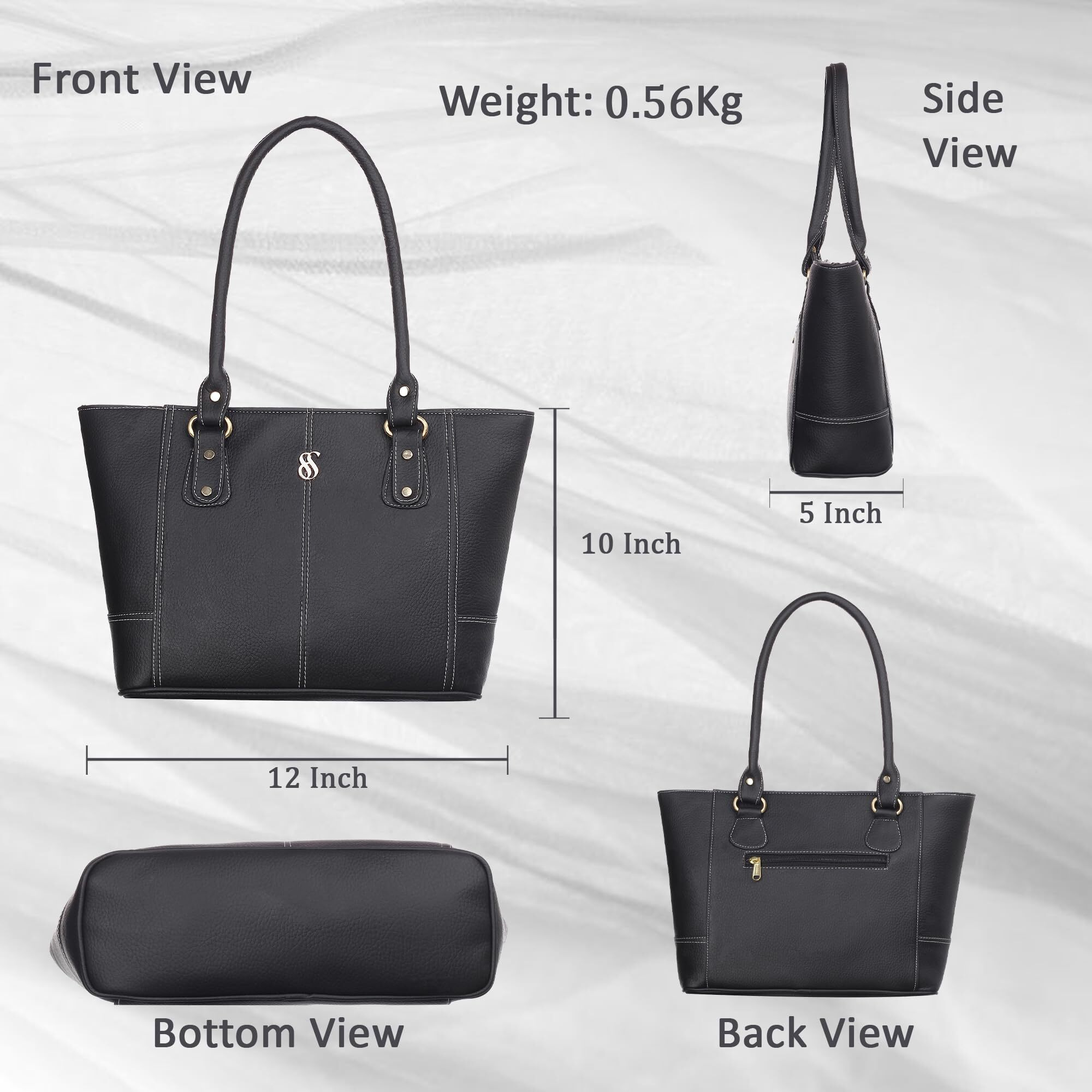 Fostelo Women's Everly Satchel Tote Handbag For Women | Ladies Purse | Stylish Shoulder Bag | Gift For Women | Black