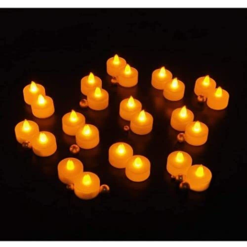 Partish Electric Led Diwali Diyas Candles For Home And Deepavali Decoration L Battery Operated Tea Light Decorative Candles For Diwali Decoration L Flameless And Smokeless (Pack Of 12)