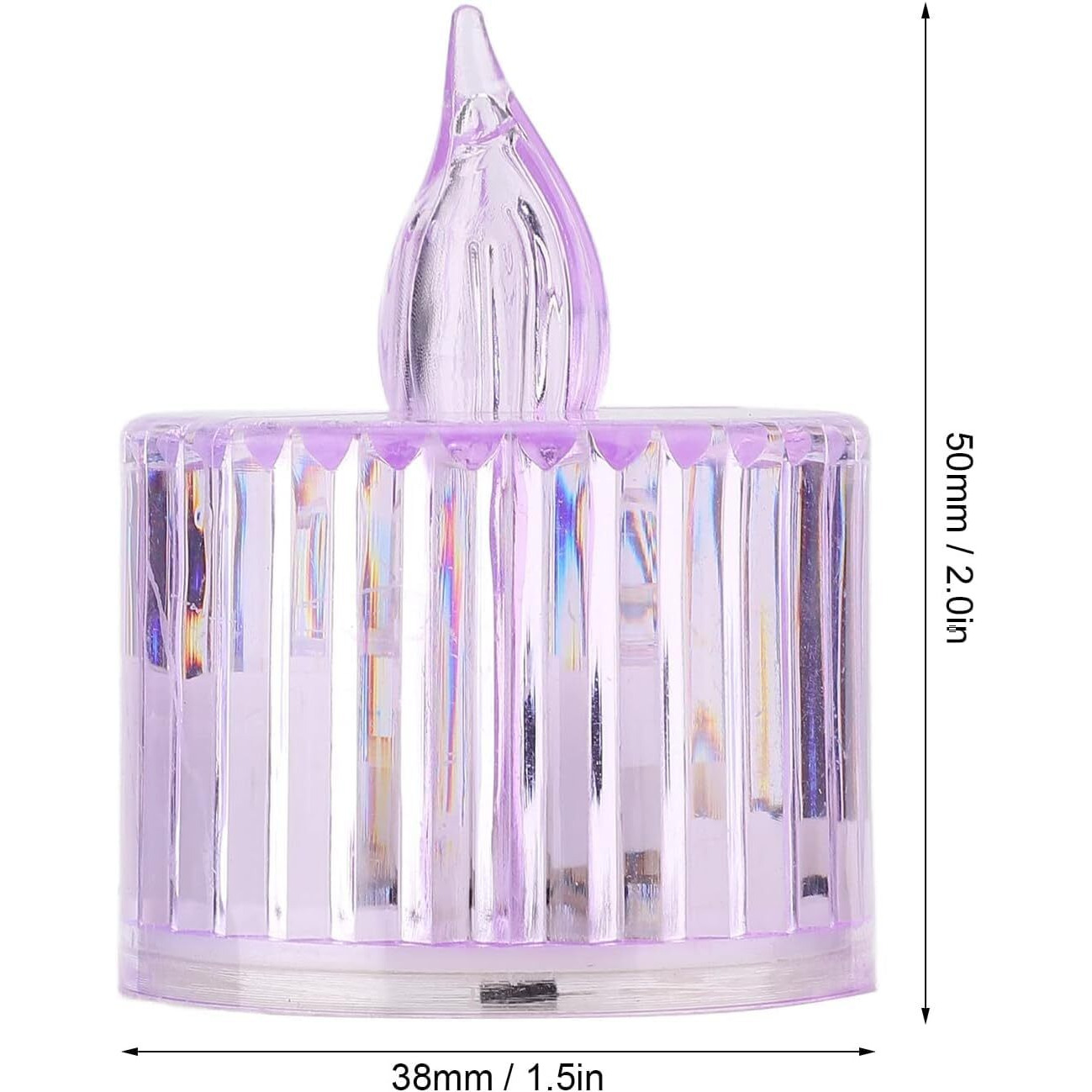 Vivenza Led Candle Light  1Pc Decorative Flameless Candle With Purple Shell | Battery Operated Tealight For Christmas, Diwali, Wedding, Party & Home Festive Decoration