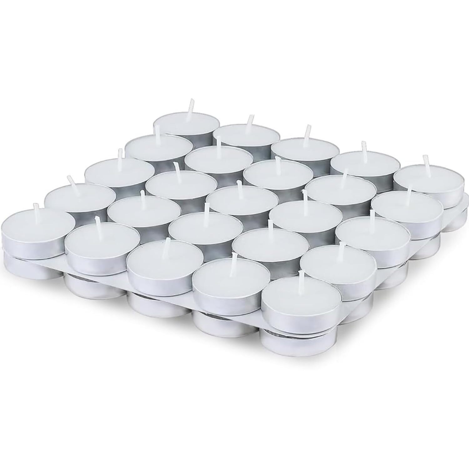 Vime Tealight Candles Pack Of 50 | Unscented Long Burning Wax Candles | Smokeless Small Diyas For Diwali Decoration, Puja, Prayer, Parties, Weddings, Festivals, Home & Event Dcor Lighting