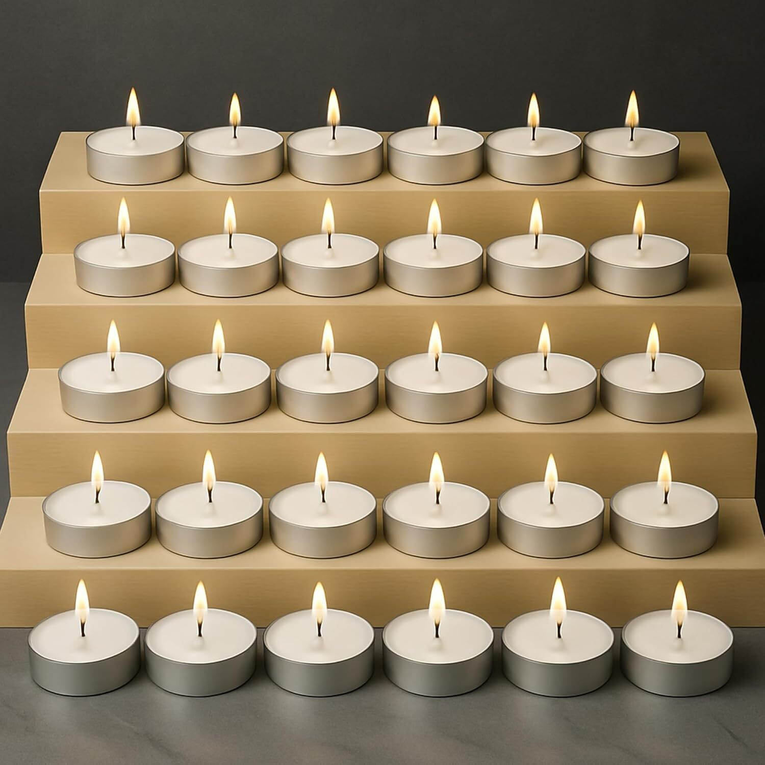 Tealight Candles Unscented White Long-Burning, Smokeless, Wax Candles For Home Dcor | Festive Lighting | Candles For Diwali Decoration | Aromatherapy & Relaxation | Tea Light Candle (White-Pack-50)