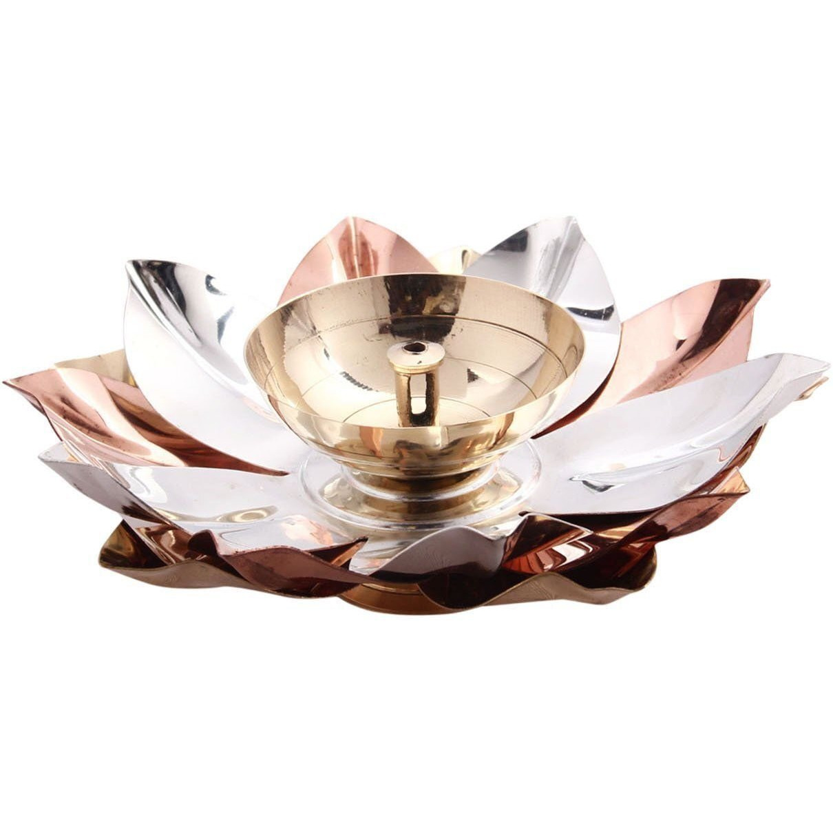 Dreamkraft Brass Lotus Kuber Diya For Home Festive Gifting, Housewarming Decoration And Gift Purpose- 5 Inch Traditional Aarti Lamp For Diwali And Festival Lighting