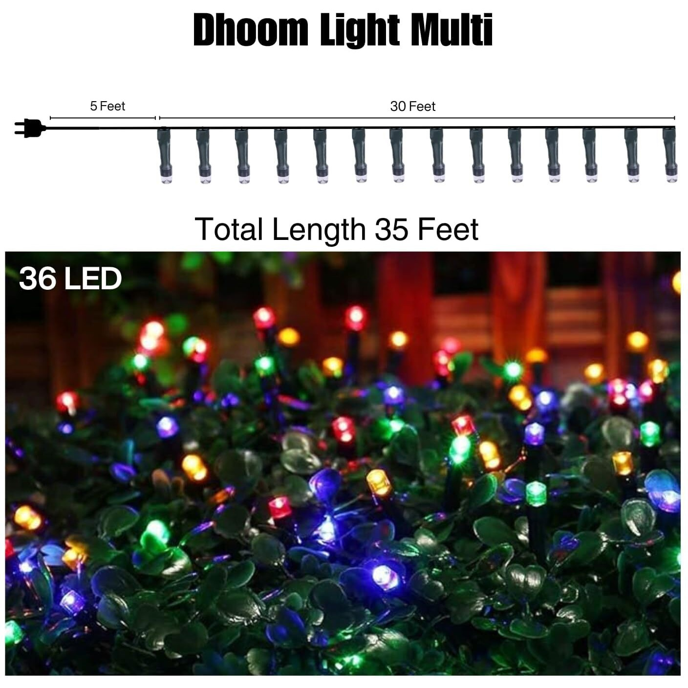 Niyamax 36 Ft Multicolor Led Pixel String Lights  360 Copper Wire Decorative Fairy Lights For Diwali, Christmas, Wedding, Party & Home Dcor  Bright Serial Led Lighting (Pack Of 10)