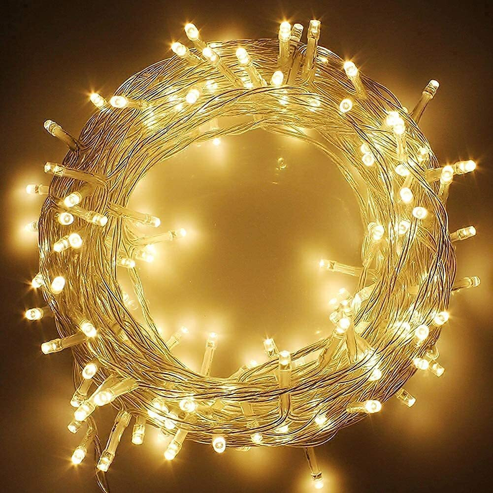 Pesca Led String Lights - 11 Meters, Set Of 2 | Warm White Serial Bulbs For Diwali, Christmas, And Festive Decorations | Indoor & Outdoor Ladi Lighting For Home, Party, And Wedding Dcor