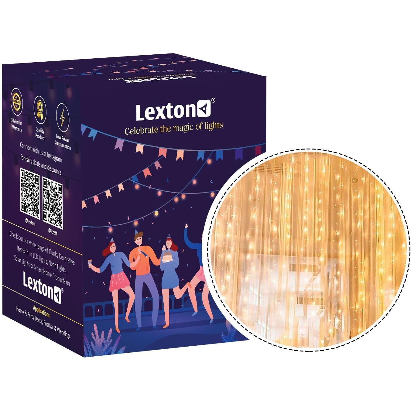 Lexton 300 Led Copper String Light With Remote | 8 Modes, Usb Powered, 3Mx3M Copper Wire String Light With Hanging Hooks | Decoration For Diwali, Christmas, Curtain Lights (Warm White, Pack Of 1)