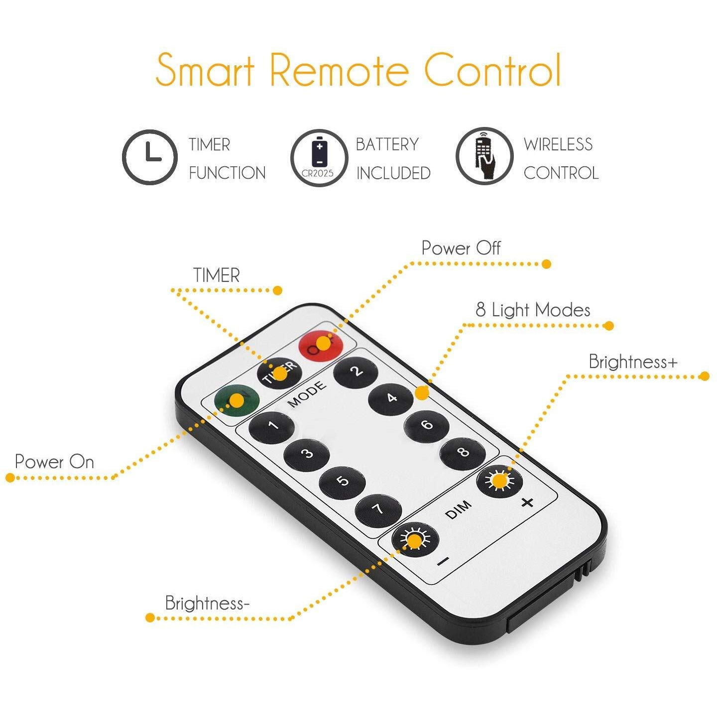 Mansaa M26 Battery Operated Led String Light | 10 Meter 100 Leds | Yellow Color | Usb And Battery Operated | Remote Control | Home Decor | Pack Of 1