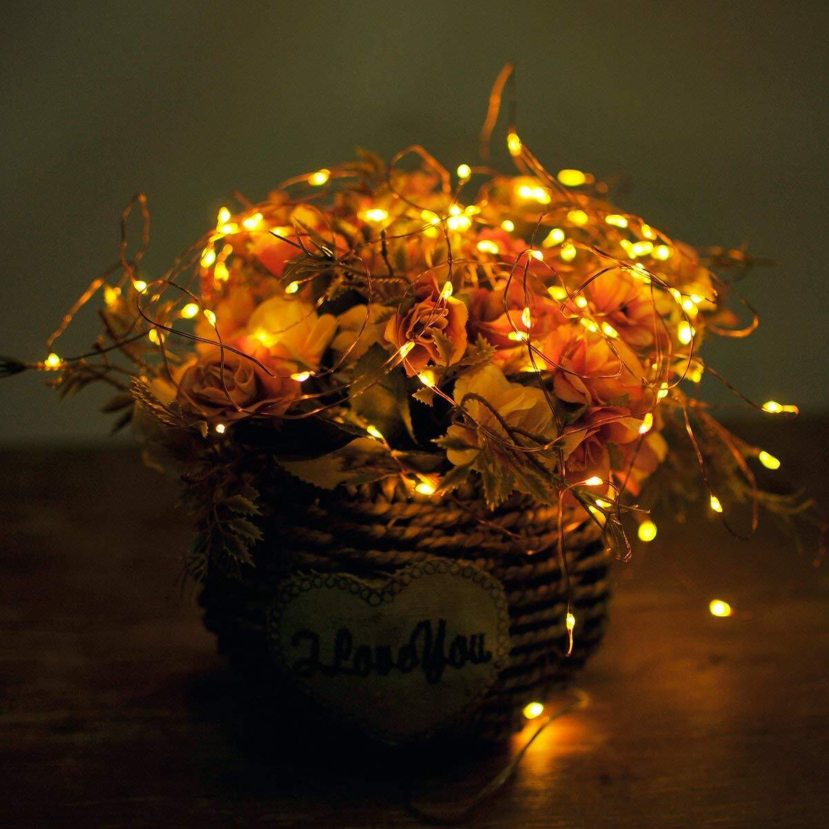 Mansaa M26 Battery Operated Led String Light | 10 Meter 100 Leds | Yellow Color | Usb And Battery Operated | Remote Control | Home Decor | Pack Of 1