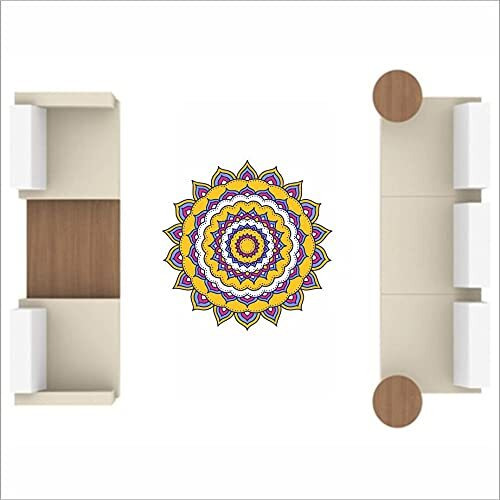 Dreamkraft Colorful Rangoli Sticker Set For Diwali Decoration, Floor & Wall Stickers Rangoli Floor Stickers For Door Entrance, Diwali Diya Stickers (12 X 12 In, Pack Of 4)_Pc359
