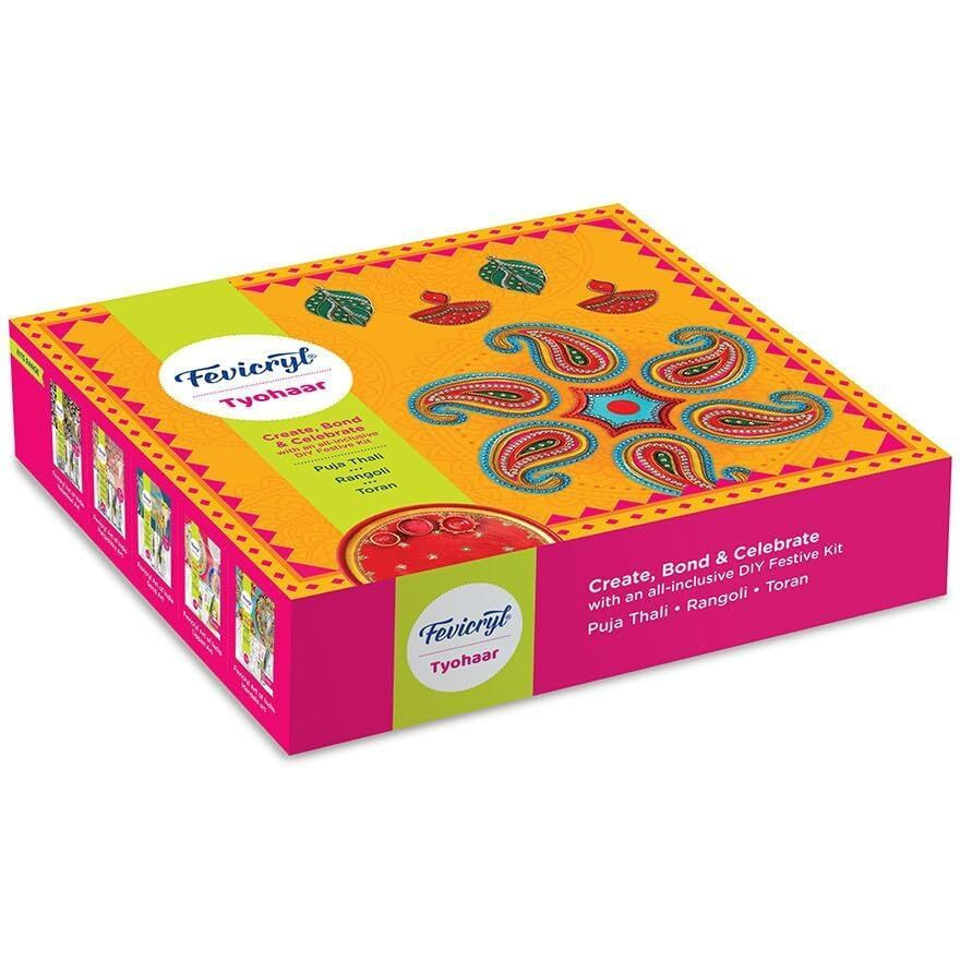 Fevicryl Tyohaar- Diy Festive Decor Kit Create Vibrant Acrylic Rangoli, Exquisite Toran, And Elegant Pooja Thali Unleash Your Artistic Flair And Elevate Your Celebrations
