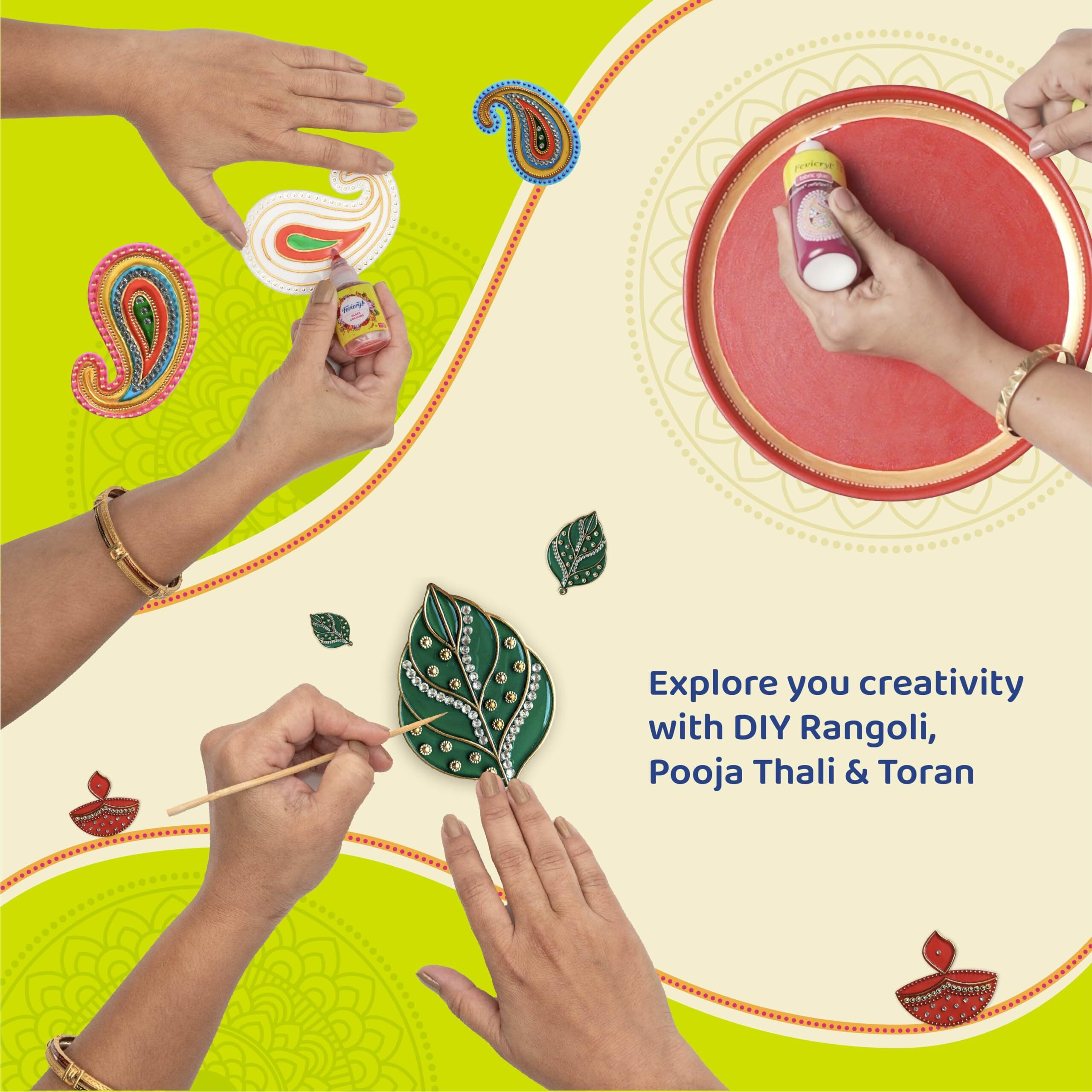 Fevicryl Tyohaar- Diy Festive Decor Kit Create Vibrant Acrylic Rangoli, Exquisite Toran, And Elegant Pooja Thali Unleash Your Artistic Flair And Elevate Your Celebrations