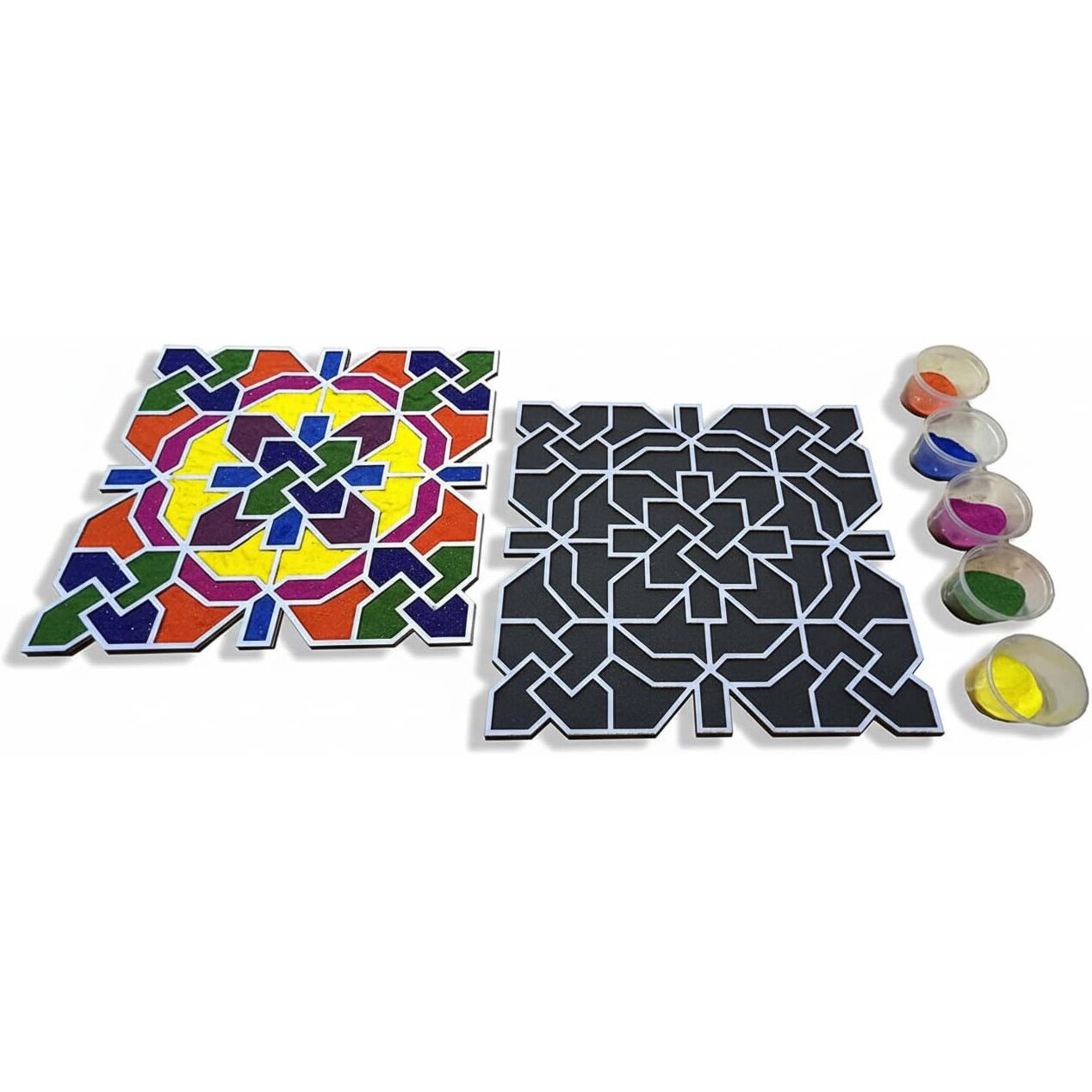 Stepstodo Reusable Floating Rangoli Mat. Washable, Portable Readymade Stencil Template Craft. Just Fill With Rangoli Or Petals. Traditional Design With Modern Day Ease Of Use (Design A) (11.5 Inch)