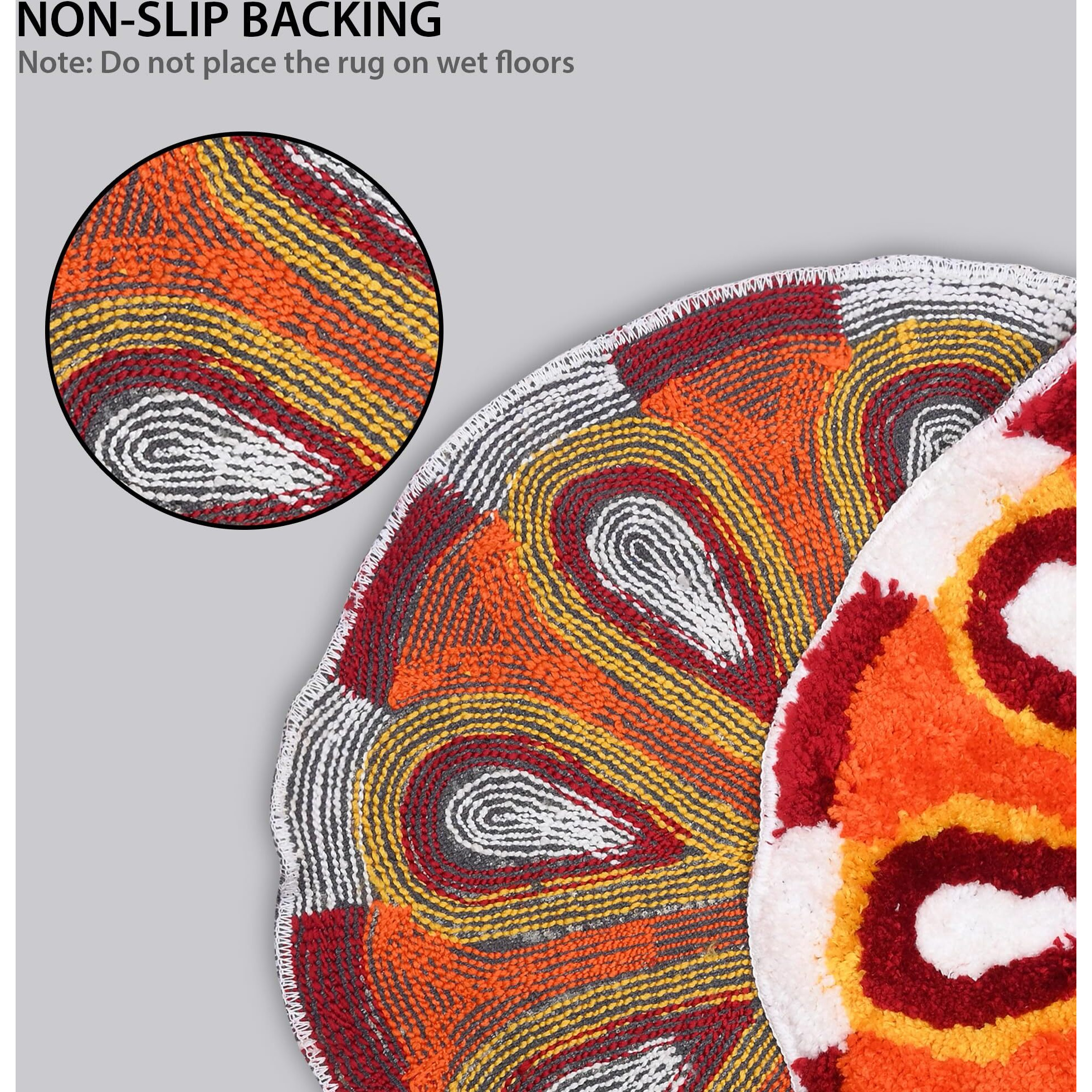 Stromx Super Soft Microfiber Rangoli For Floor Mat/Bedroom/Living Room/Floor Mat/Kitchen Rangoli Home/Modern Rangoli Size (24 X 24 Inches), Multi Design1