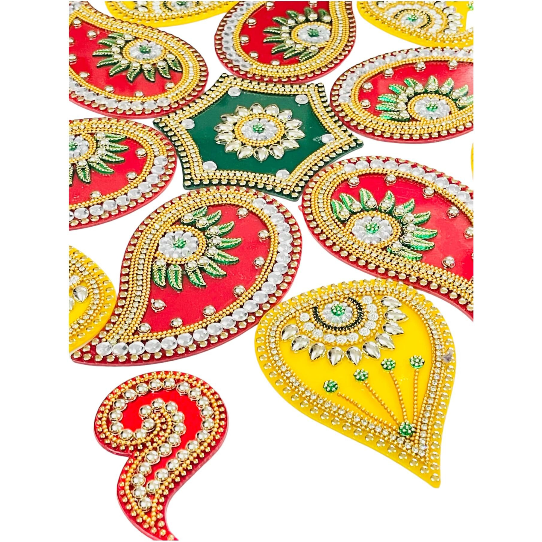 Kriwin Xlarge Size Acrylic Rangoli For Home Festival Decoration 19 Pcs Set Reusable