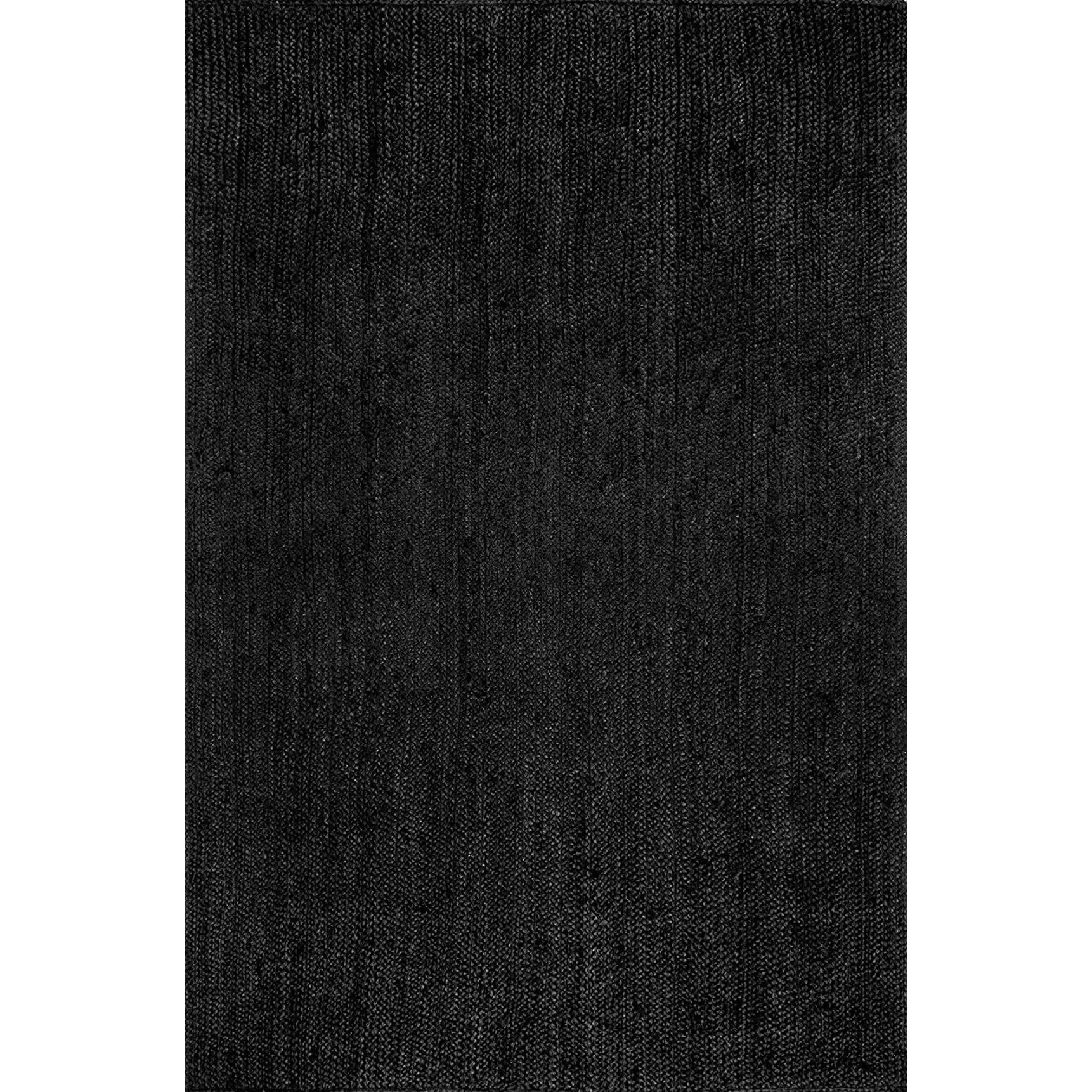 Habere India-All The Cultures Fabricating India Runner For Bedroom | Carpet & Rugs For Living Room | Centre Table Carpet | Jute Floor Mat (Black Colour, 3 X 5 Ft, Rectangular)