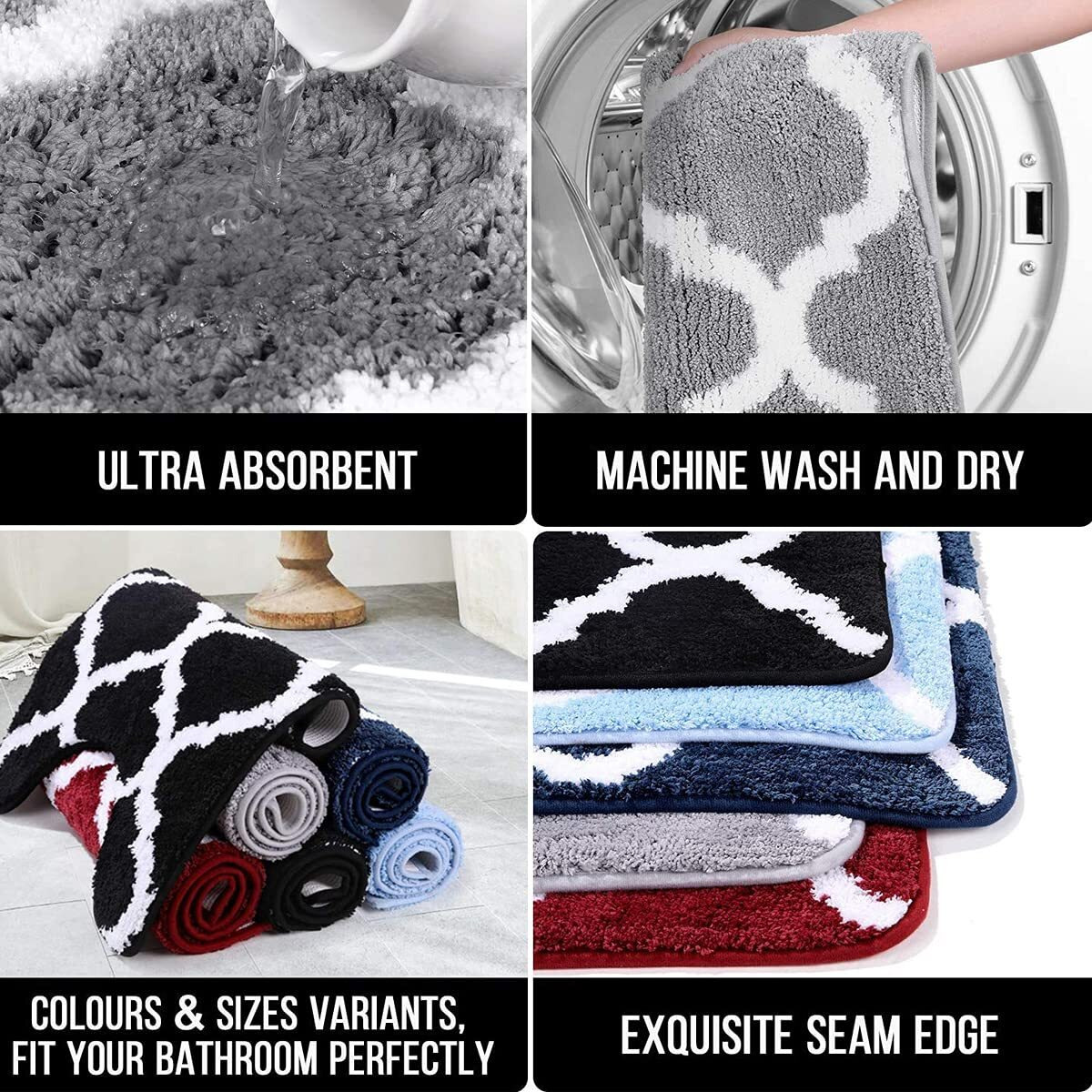 Stromx Super Soft Microfiber Traditional Modern Rangoli Door Mat For Home, Temple, Living Room, Kitchen, Door Entrance Mat (24 X 24 Inch, Floral), Modern Design 01