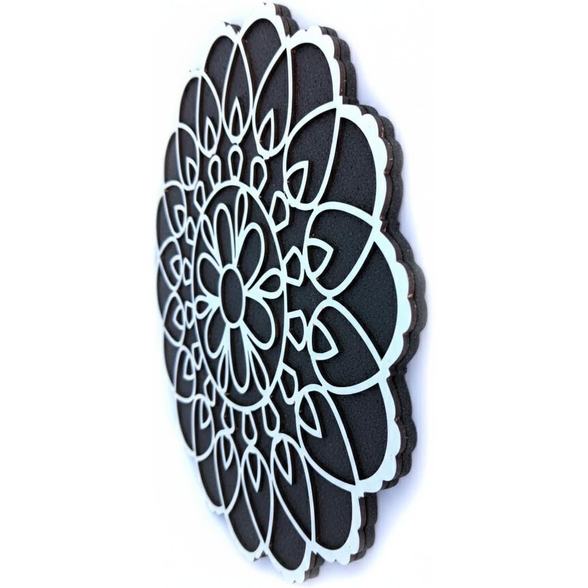 Stepstodo Reusable Floating Rangoli Mat. Washable, Portable Readymade Stencil Template Craft. Just Fill With Rangoli Or Petals. Traditional Design With Modern Day Ease Of Use (Design P) (11.5 Inch)