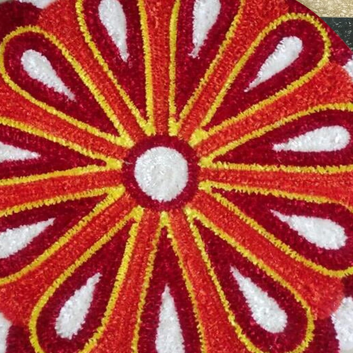 Stromx Super Soft Cotton Rangoli For Floor Mat/Bedroom/Living Room/Floor Mat/Kitchen Rangoli Home/Modern Rangoli Size (24 X 24 Inches), Multi Design3