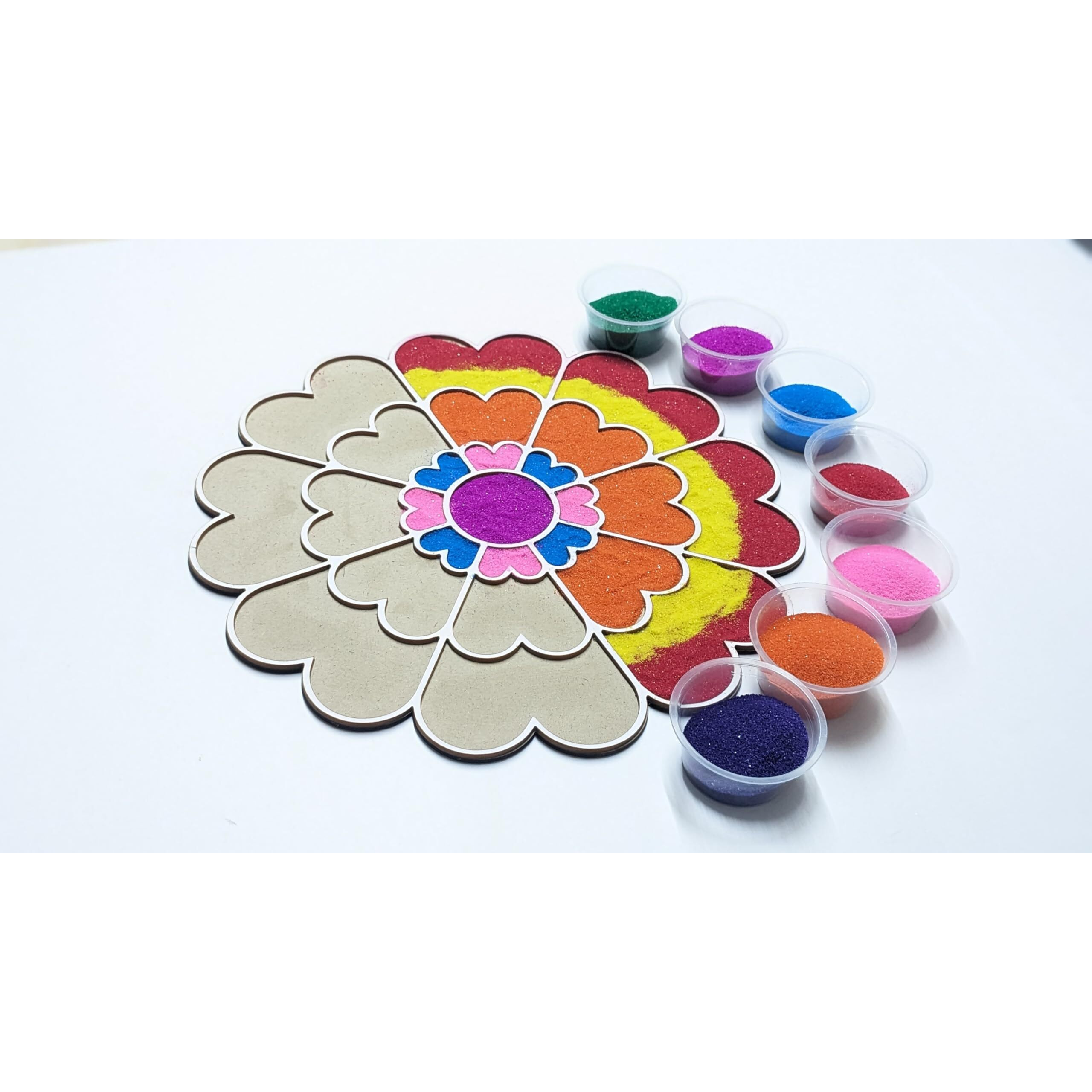 Stepstodo Reusable Floating Rangoli Mat. Washable, Portable Readymade Stencil Template Craft. Just Fill With Rangoli Or Petals. Traditional Design With Modern Day Ease Of Use (Design V) (11.5 Inch)