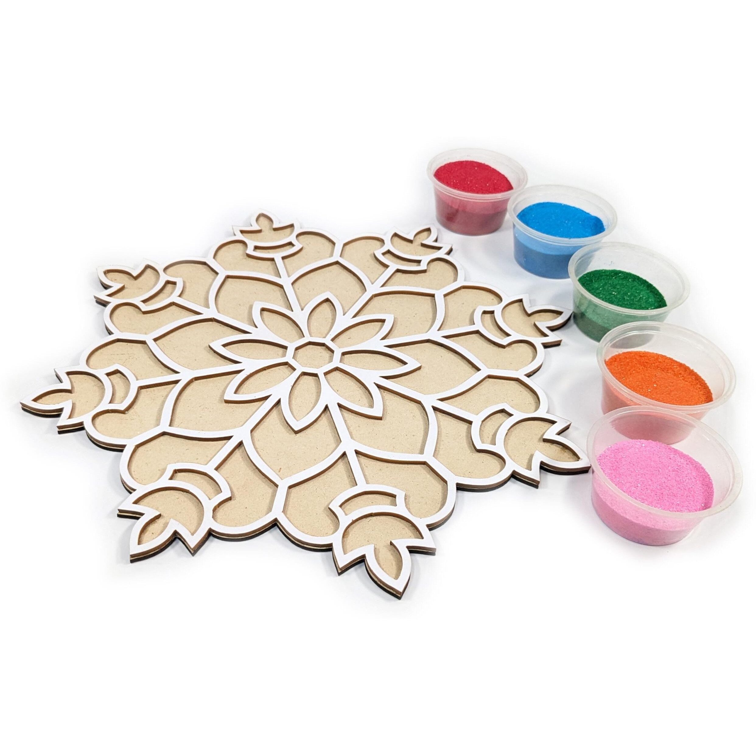 Stepstodo Reusable Floating Rangoli Mat. Washable, Portable Readymade Stencil Template Craft. Just Fill With Rangoli Or Petals. Traditional Design With Modern Day Ease Of Use (Design 27) (11.5 Inch)