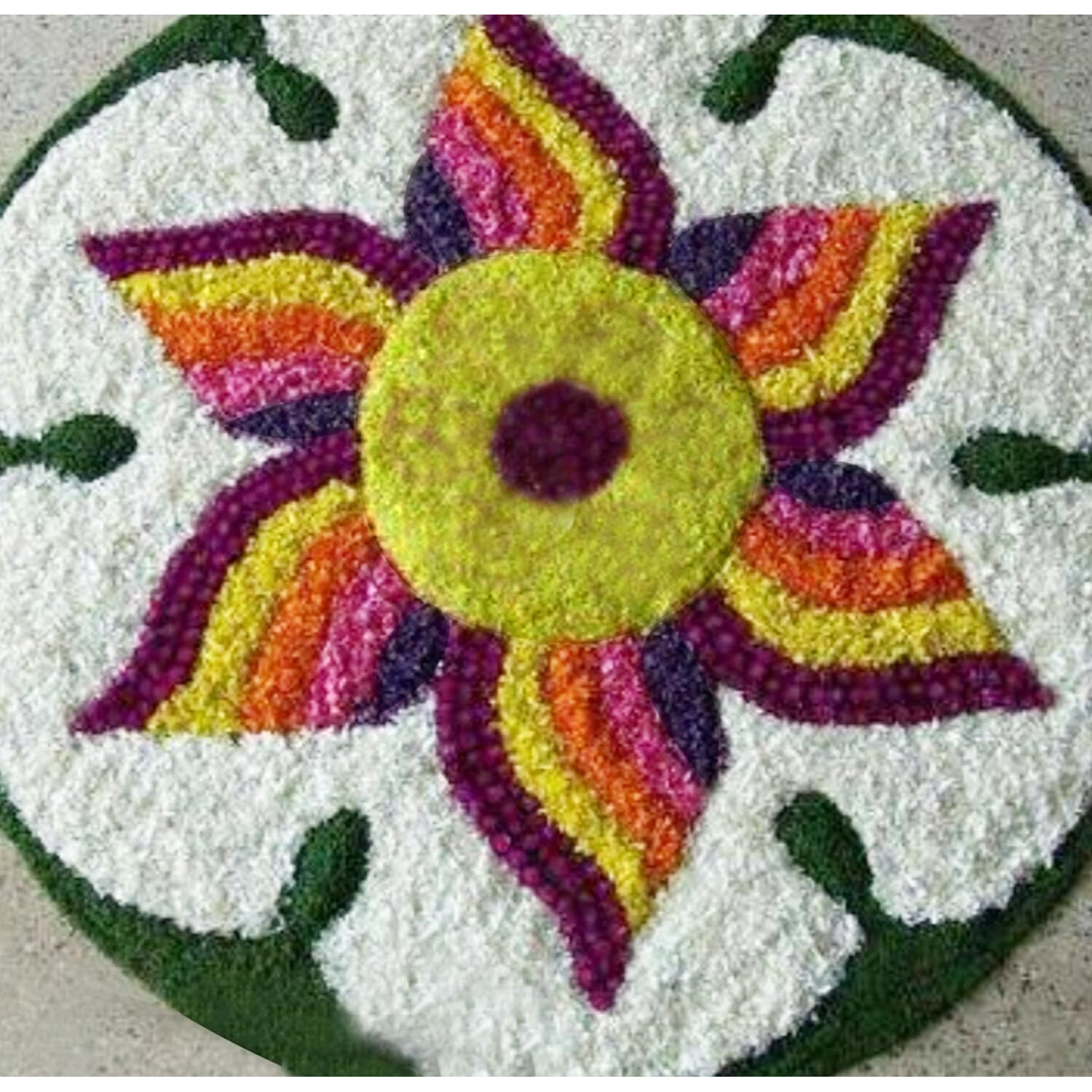 Stromx Super Soft Microfiber Rangoli For Round Shape Floor Mat/Bedroom/Living Room/Floor Mat/Kitchen Rangoli Home/Modern Rangoli Size (24 X 24 Inches), Multi Design10