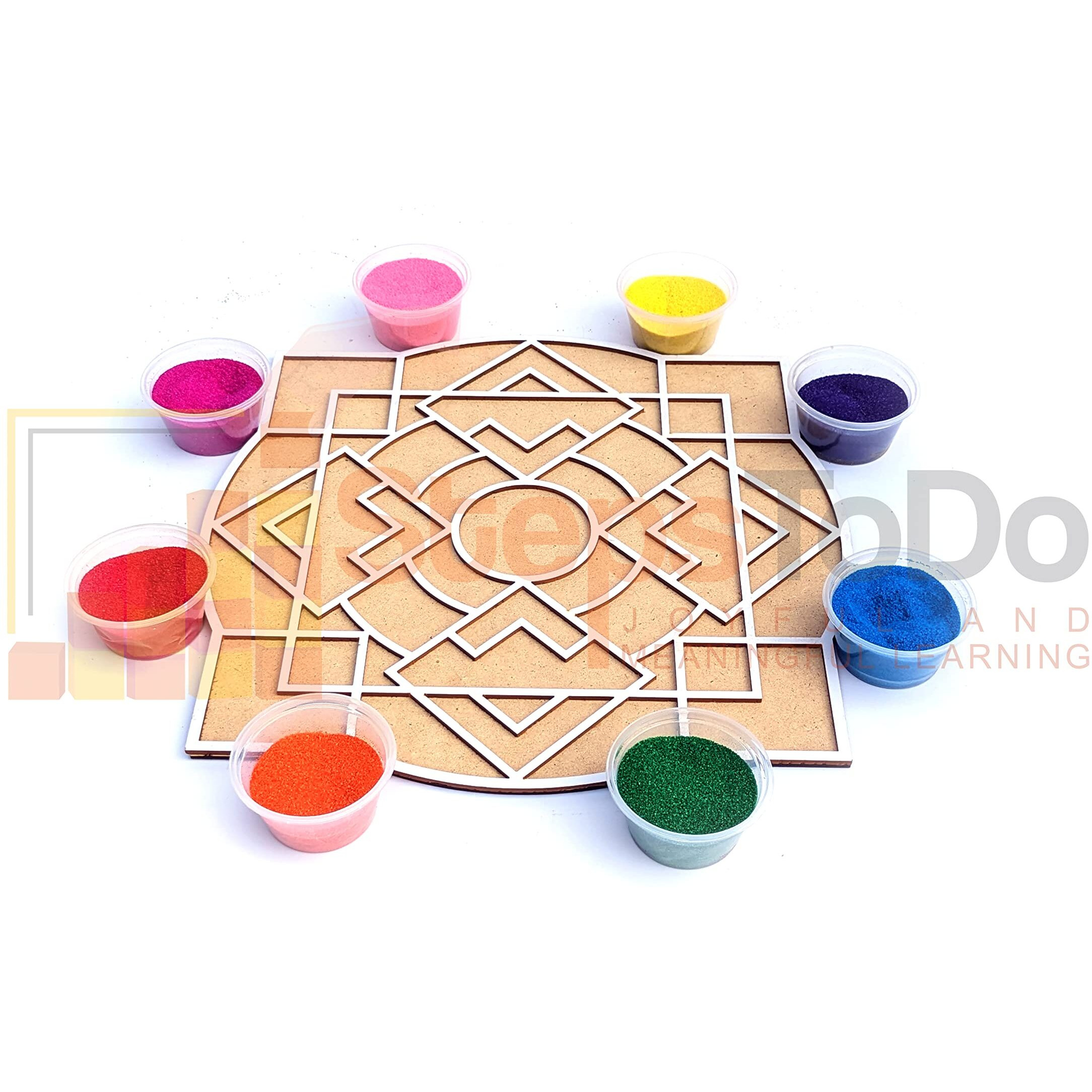 Stepstodo Reusable Floating Rangoli Mat. Washable, Portable Readymade Stencil Template Craft. Just Fill With Rangoli Or Petals. Traditional Design With Modern Day Ease Of Use (Design T) (11.5 Inch)