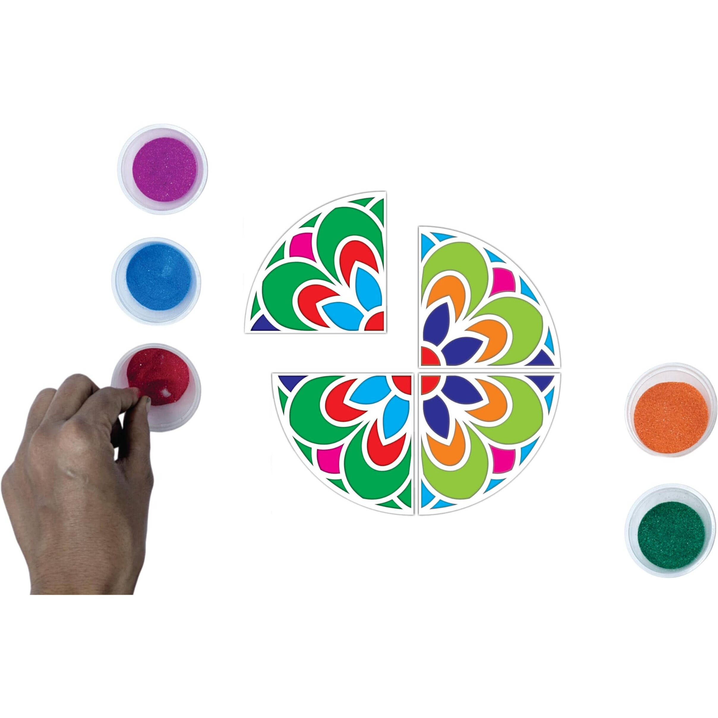 Stepstodo Reusable Floating Big Size Rangoli Mat. Washable, Readymade Stencil Template Craft. Just Fill With Rangoli Or Petals. Traditional Design With Modern Day Ease Of Use (Design 28) (23 Inch)