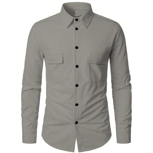 Casual Shirt For Men|| Shirt For Men|| Men Stylish Shirt (Rib-Shirt) (L, Grey)