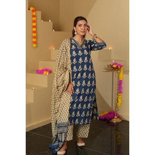 Kurta Set For Women || 3 Pic Kurta For Women (Sp-245-247) (Multicolor, Xl)
