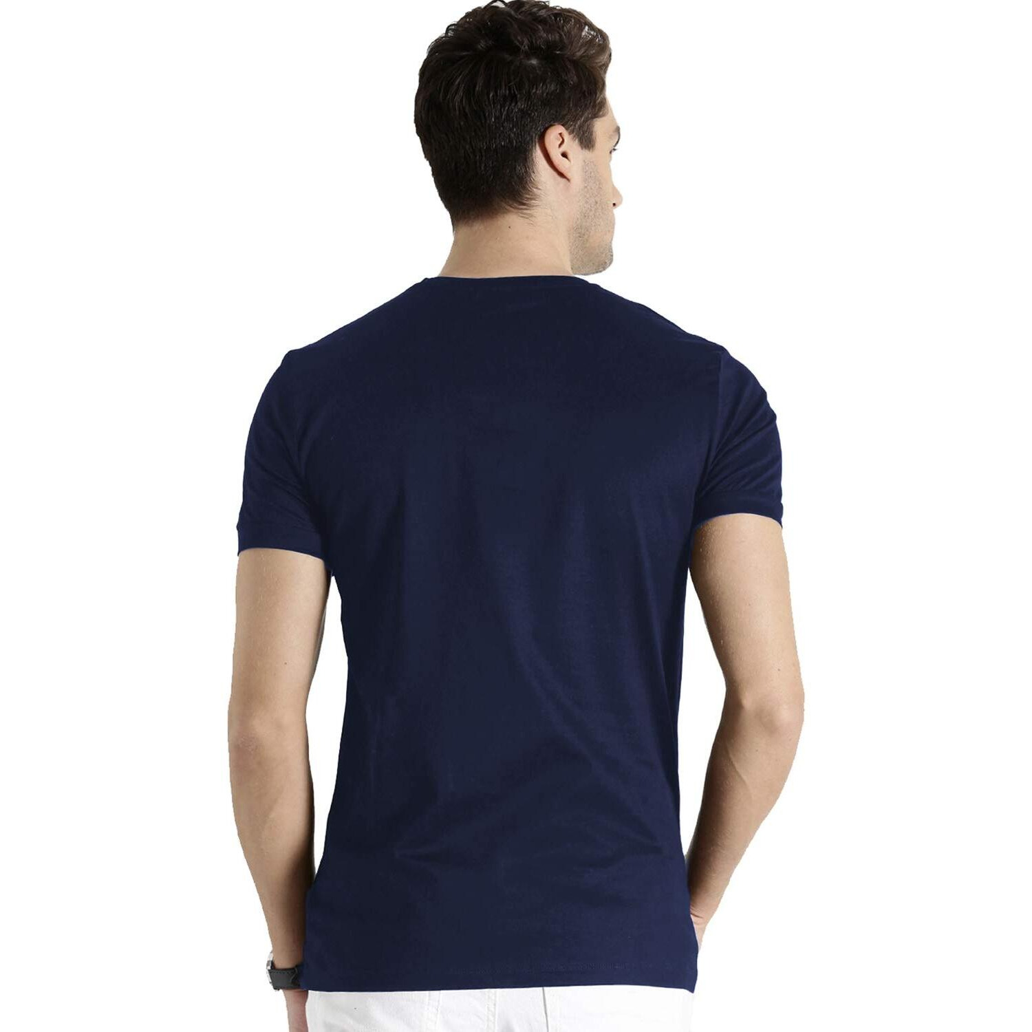 Adro Men's Regular Fit T-Shirt (Rnr-M-Usa-Nb_Navy_L)