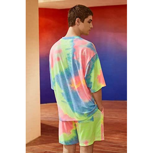 Dhruvi Trendz Mens Lycra Co-Ord Set Regular Fit Night Dress (Dt-Mt-1031&Sh175_Multi_Xs) Multicolour