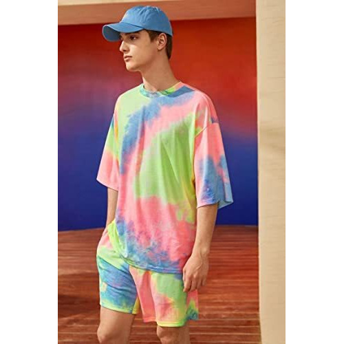 Dhruvi Trendz Mens Lycra Co-Ord Set Regular Fit Night Dress (Dt-Mt-1031&Sh175_Multi_Xs) Multicolour