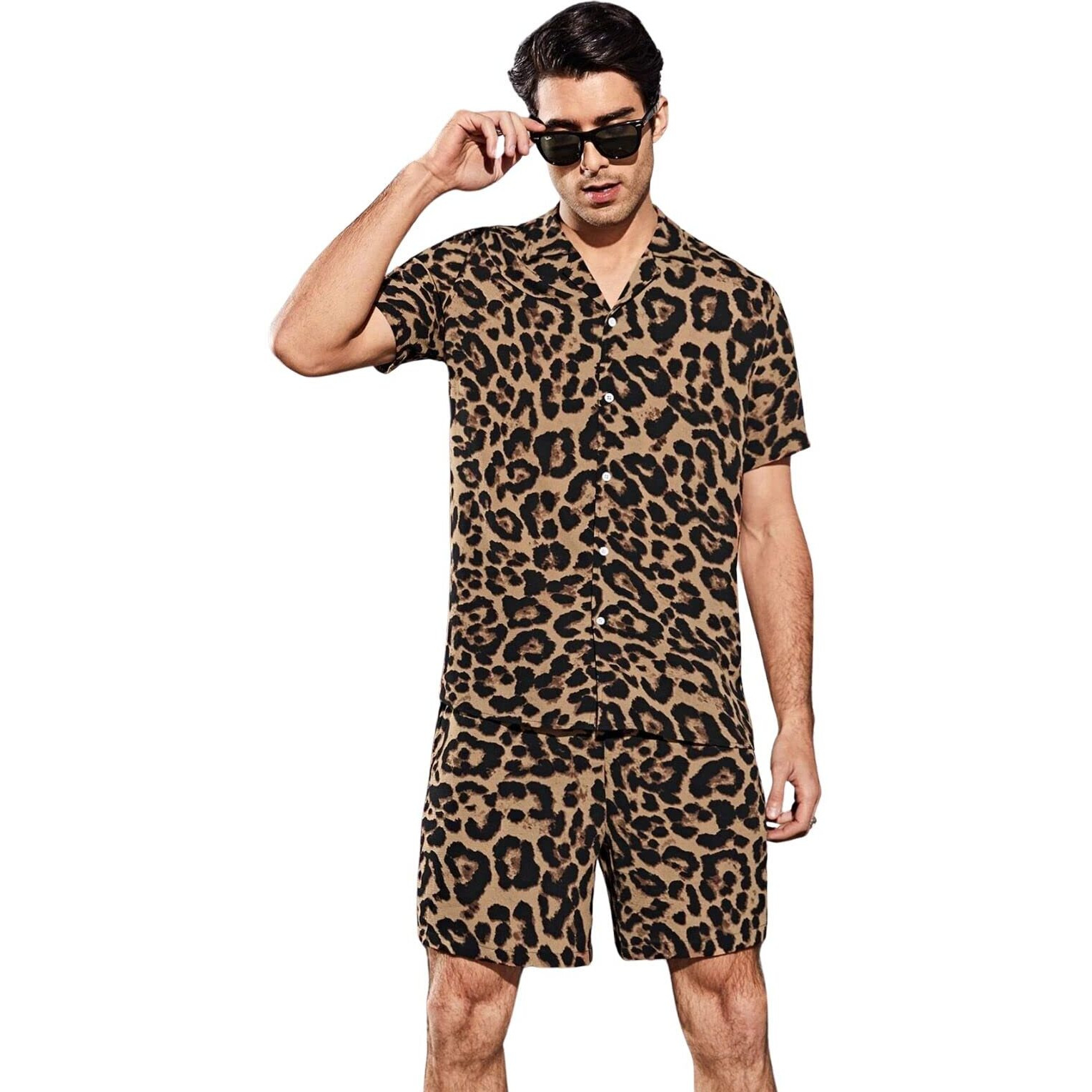 Dhruvi Trendz Mens Rayon Co-Ord Set Regular Fit Night Dress (Dt-Ms-6095&Sh-170_Brown_S)