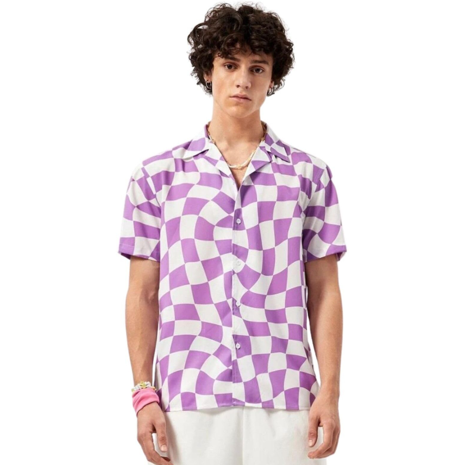 Dhruvi Trendz Men's Printed Regular Fit Shirt (Dt-Ms-6072_Purple Xs)