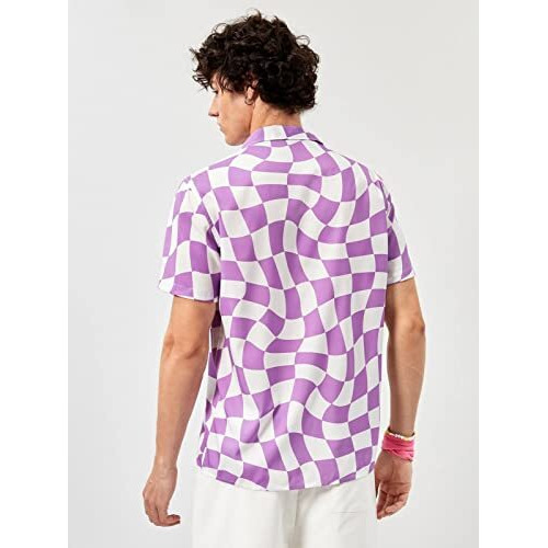 Dhruvi Trendz Men's Printed Regular Fit Shirt (Dt-Ms-6072_Purple Xs)