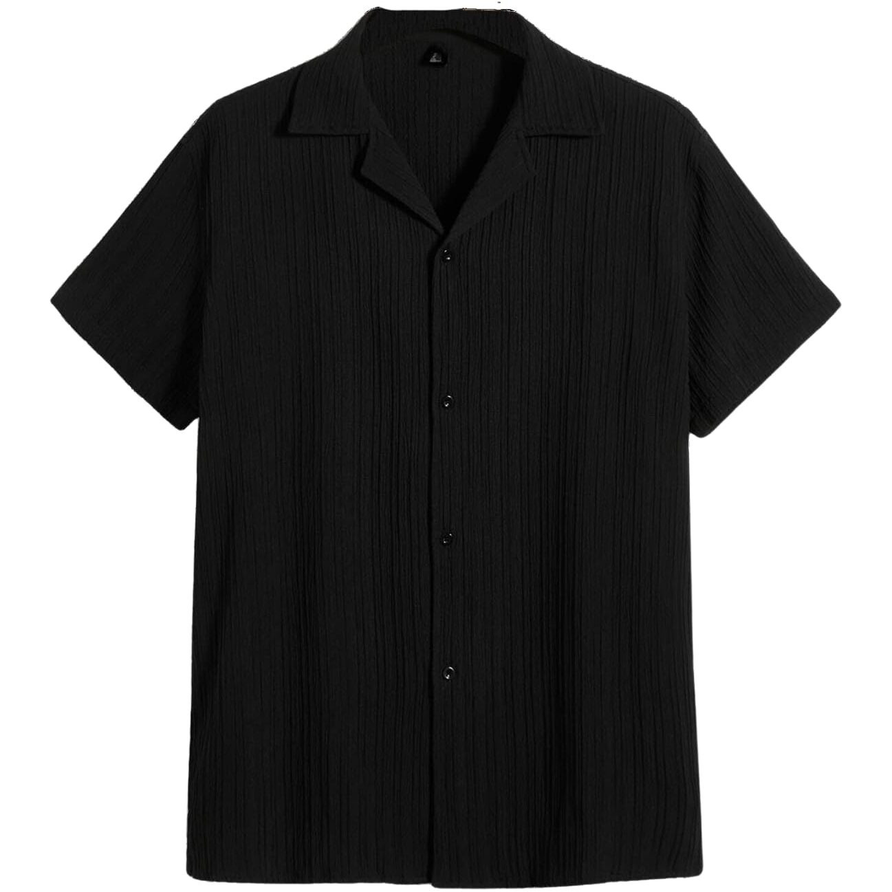 Dhruvi Trendz Mens Polly Cotton Men's Casual Shirt Regular Fit Casual (Dt-Ms-6142_Black_Xl)