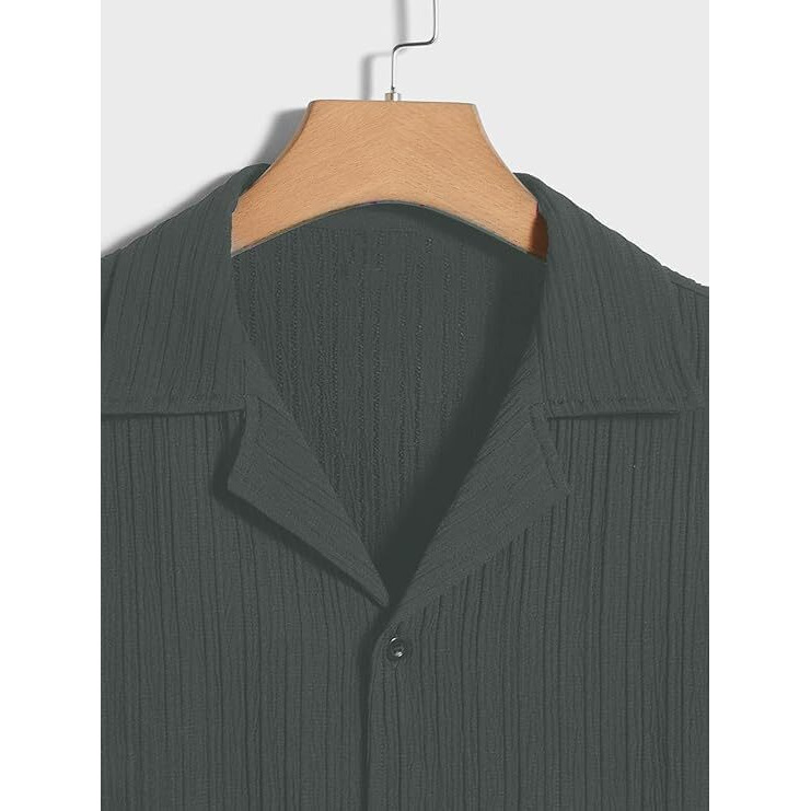 Dhruvi Trendz Mens Polly Cotton Men's Casual Shirt Regular Fit Casual (Dt-Ms-6140_Green_M)