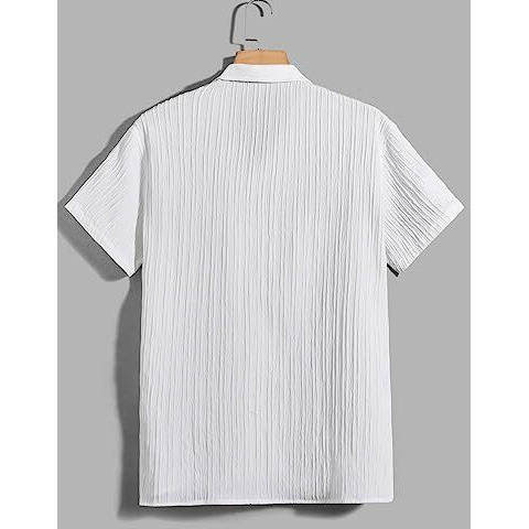 Dhruvi Trendz Mens Polly Cotton Men's Casual Shirt Regular Fit Casual (Dt-Ms-6141_White_M)