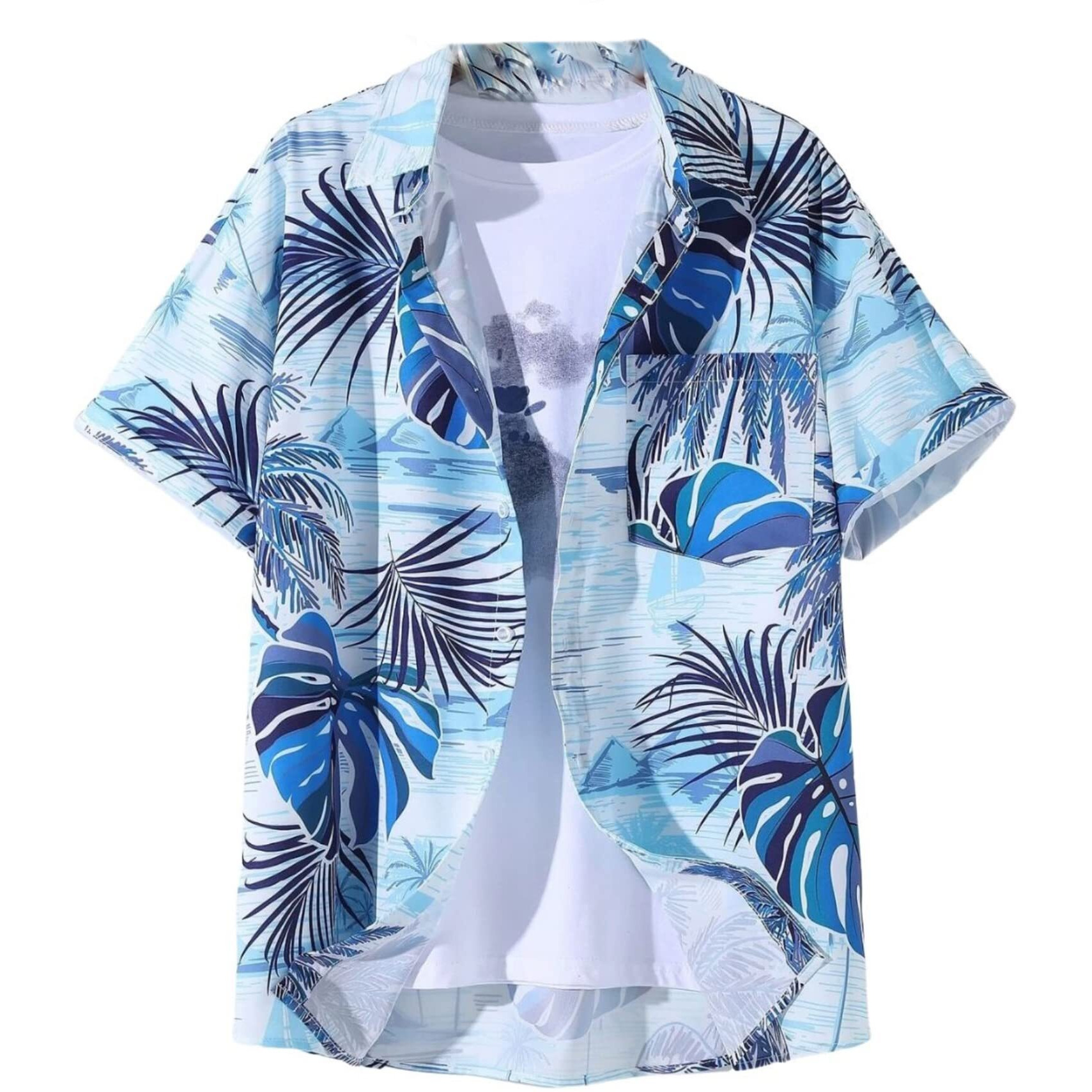 Dhruvi Trendz Mens Rayon Men's Casual Shirt Regular Fit Western (Dt-Ms-6090_Blue_S)