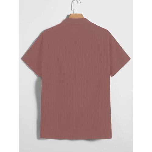 Dhruvi Trendz Mens Polly Cotton Men's Casual Shirt Regular Fit Casual (Dt-Ms-6139_Pink_L)