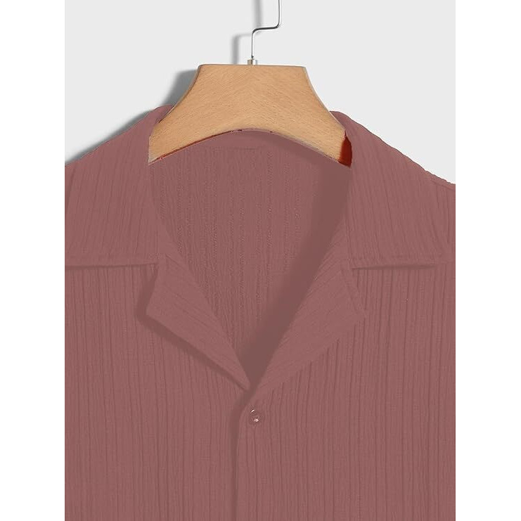 Dhruvi Trendz Mens Polly Cotton Men's Casual Shirt Regular Fit Casual (Dt-Ms-6139_Pink_L)